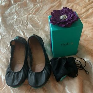 Tieks - black matte leather size 10